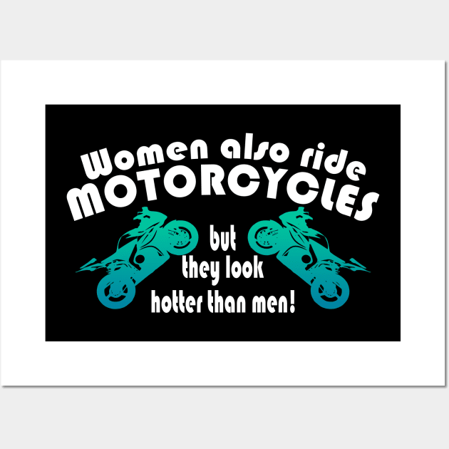 Hot Women motorcycle Wall Art by Kingluigi